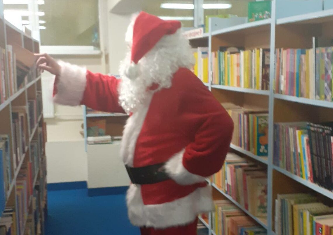 Mikołaj przegląda książki