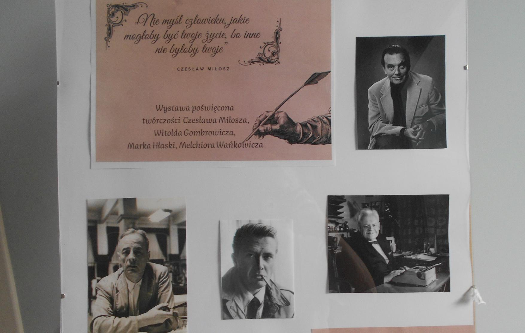 You are currently viewing Zaproszenie na wystawę poświęconą twórczości Czesława Miłosza, Witolda Gombrowicza, Marka Hłaski i Melchiora Wańkowicza