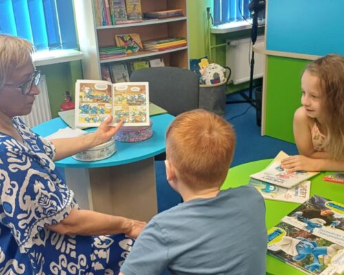 „Czy słońce czy deszcz w bibliotece fajnie jest”