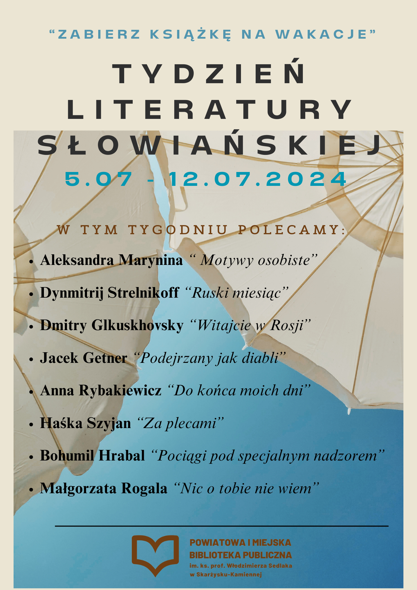 Plakat zapraszający na tydzień literatury słowiańskiej