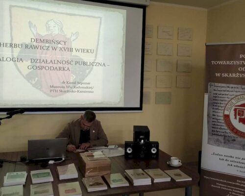 Promocja ROCZNIKA 15/2024 Polskiego Towarzystwa Historycznego Oddział w Skarżysku-Kam. Wykład dr. Kamila Szpunara „Dembińscy herbu Rawicz w XVIII wieku”.