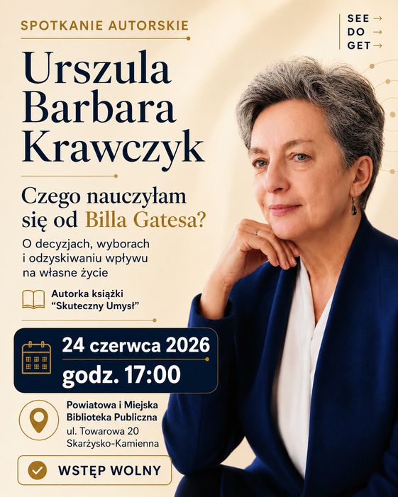 You are currently viewing Spotkanie autorskie z Urszulą Krawczyk – zaproszenie
